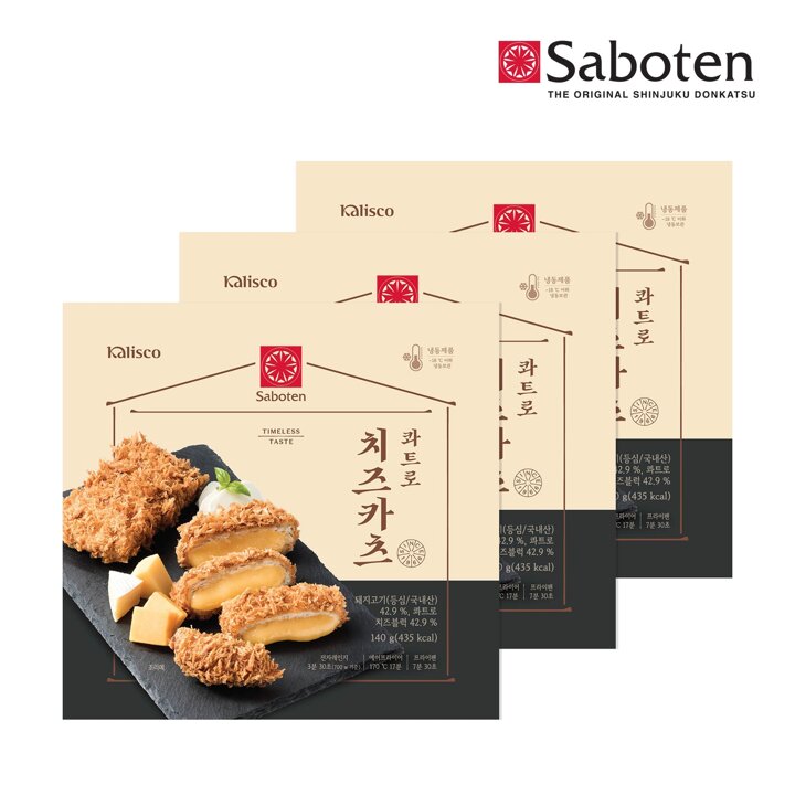 사보텐 정통 콰트로 치즈 돈까스(140g) x 3개