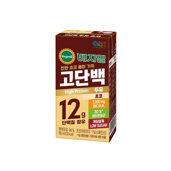 [베지밀] 고단백두유 초코 190ml 48팩