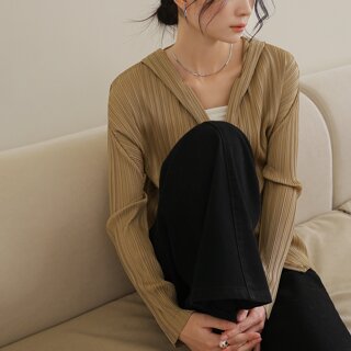 플라라 (88까지)플리츠미니멀후드점퍼