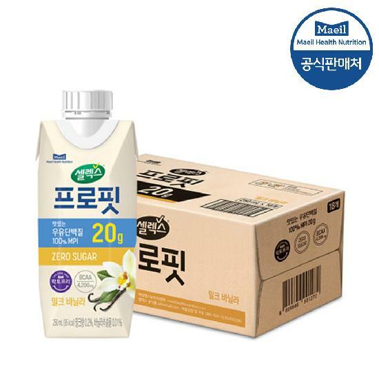 셀렉스 프로핏 음료 밀크바닐라 250ml 18팩