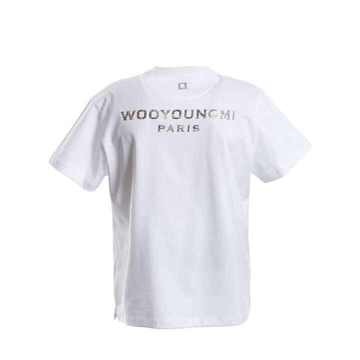 [우영미] 화이트 자개 백로고 반팔 W251TS08_701W_WHITE
