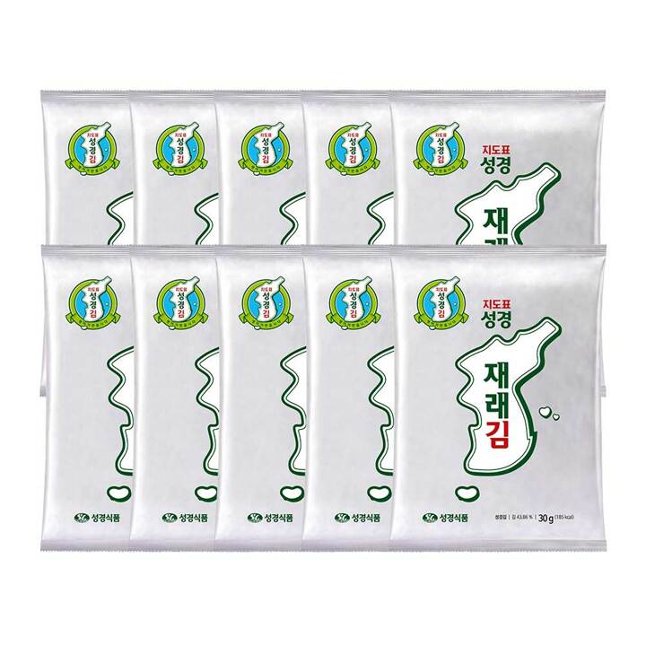 [성경김본사] 지도표성경 재래 전장김 30g 10봉