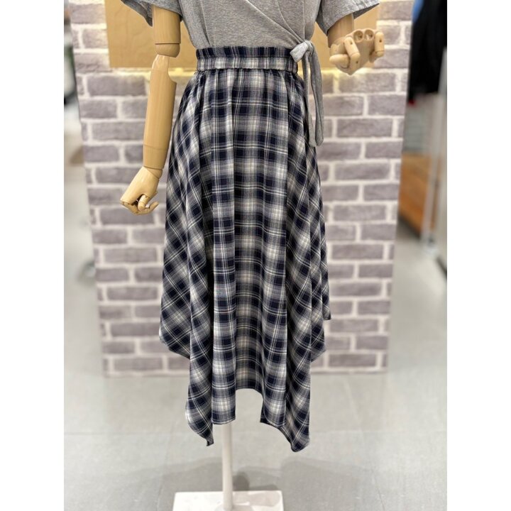 (신세계마산점)밑단 언발 체크스커트 (LC31F7SK524X)