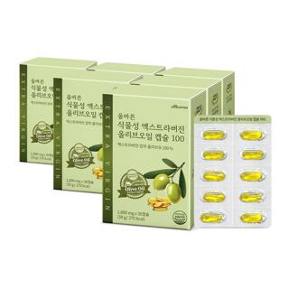 올바른 식물성 엑스트라버진 올리브오일 캡슐 100 30캡슐 6박스 (총 6개월분 180캡슐)