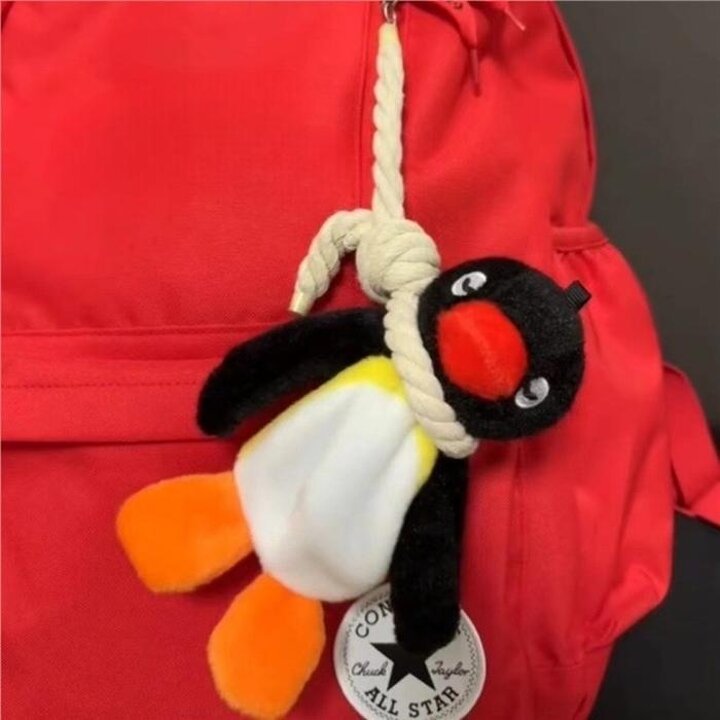 핑구밧줄키링펭귄캐릭터인형액막이백참키링가꾸백꾸가방열쇠