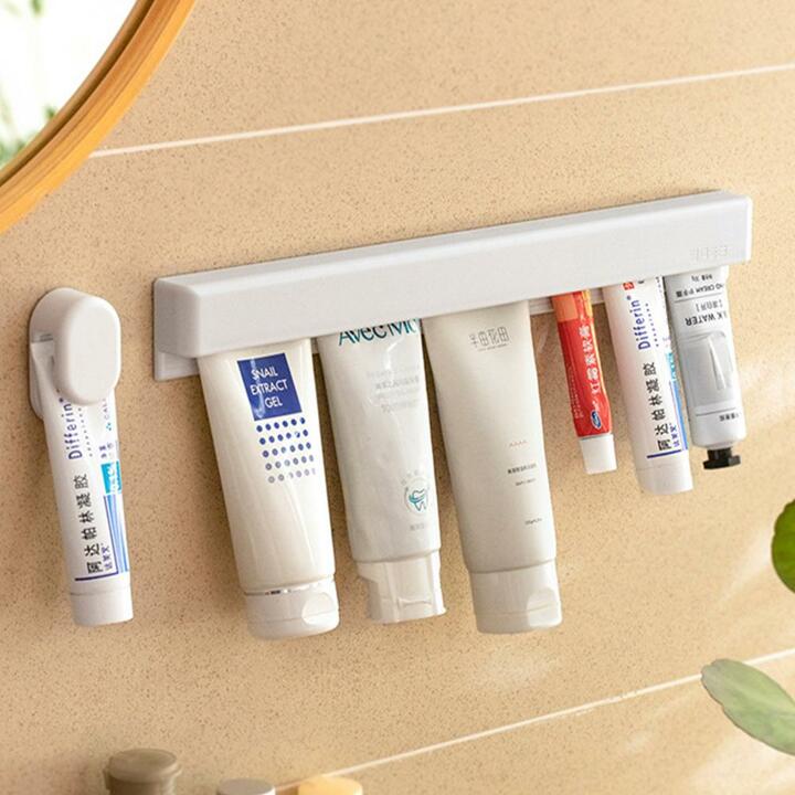 할인바이할인 [1+1] 싹꽂아 공중부양 무타공 부착식 치약걸이 욕실 다용도 홀더