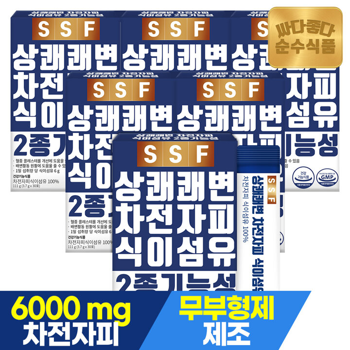 순수식품 상쾌한 쾌변 차전자피 식이섬유 6박스(180포) 분말 가루