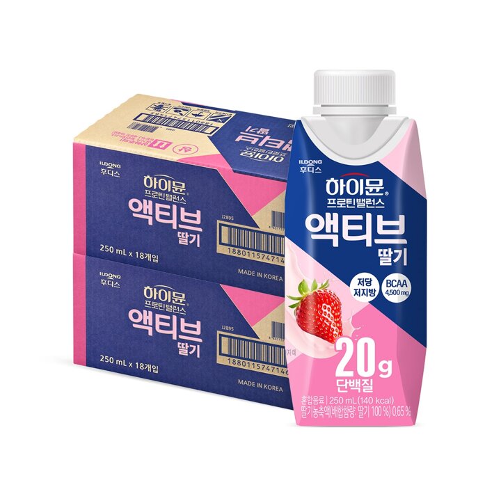 하이뮨 프로틴 밸런스 액티브 딸기 2박스(250ml 총36입)