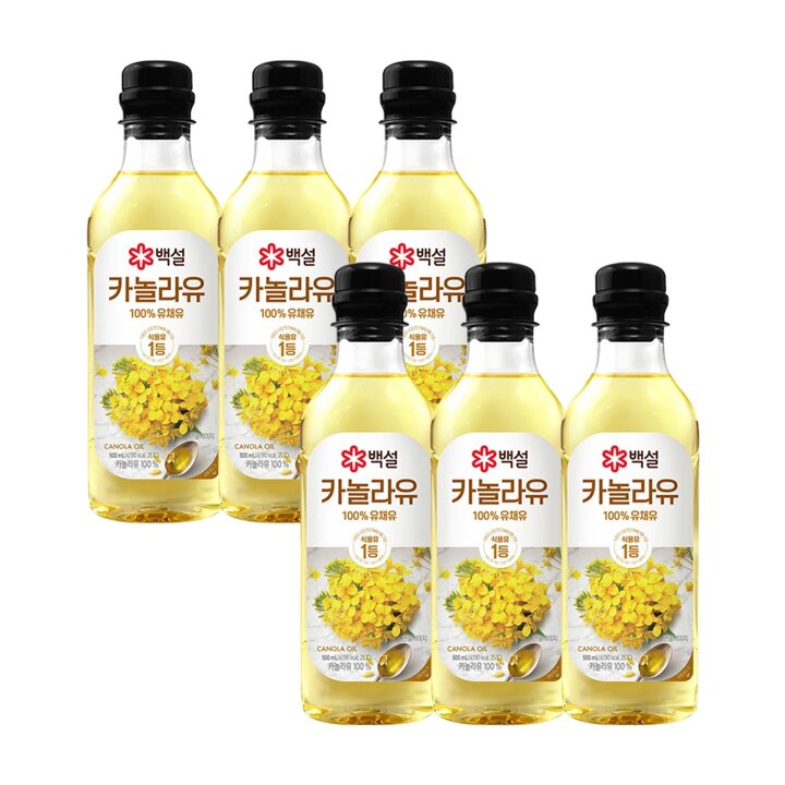 CJ 백설 카놀라유 500ml x6개