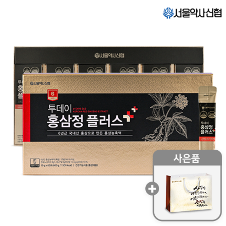 서울약사신협 6년근 투데이 홍삼정 플러스 스틱 60포(쇼핑백포함)