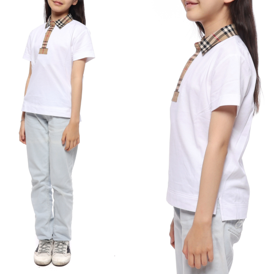[버버리] 23SS 빈티지 체크 피케 반팔티셔츠 (8051774 WHITE 23S)