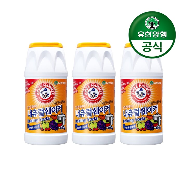 [유한양행]암앤해머 내츄럴쉐이커 베이킹소다 400g 3개
