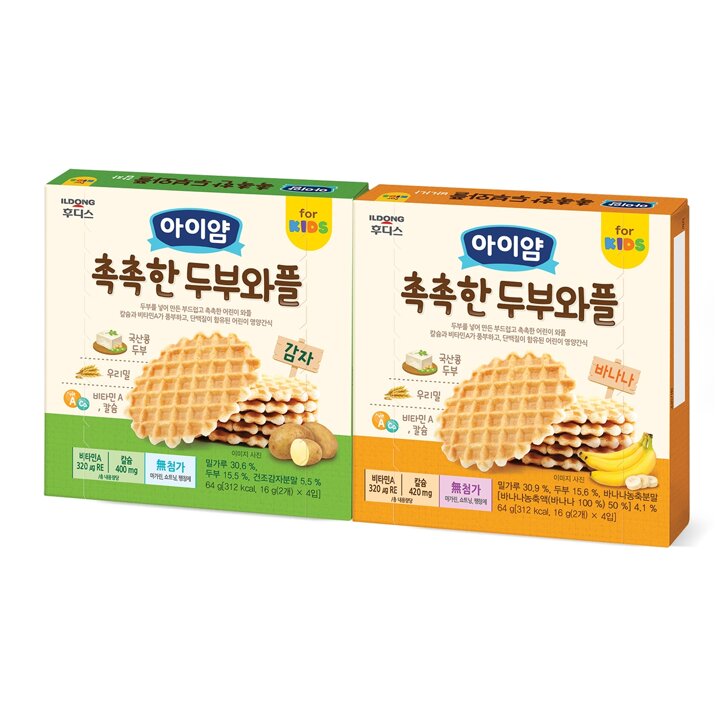 후디스 아이얌 두부와플 2종세트 (감자,바나나)
