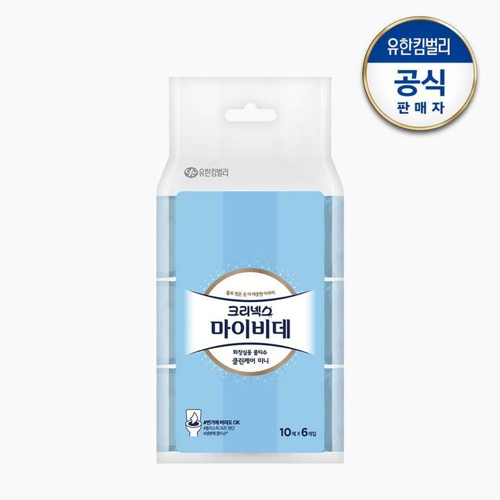 크리넥스 마이비데 클린케어 미니 10매x6입