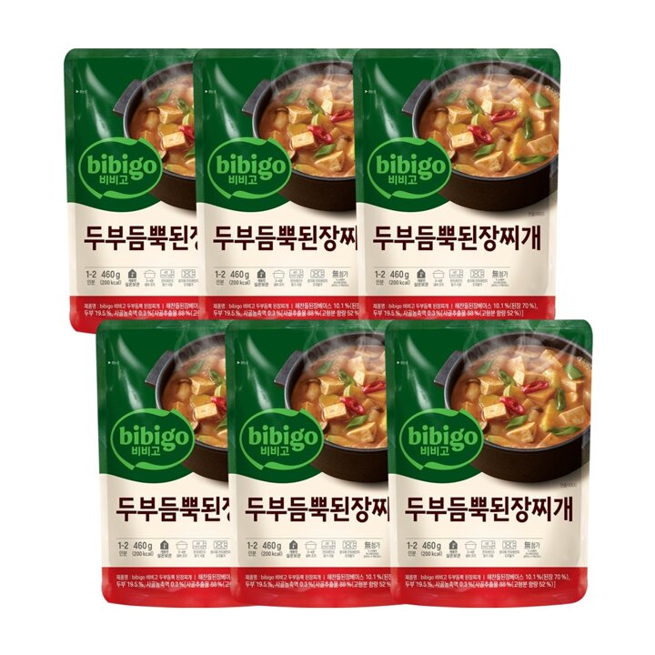 CJ 비비고 두부듬뿍 된장찌개 460g x6개