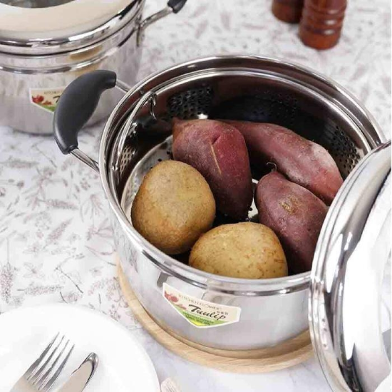 (주)셀러허브 스텐 찜냄비 22cm 스팀팟 스팀포트 만두 고구마 3중