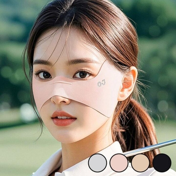 여성여름철햇빛차단나비날개큐빅포인트로고마스크