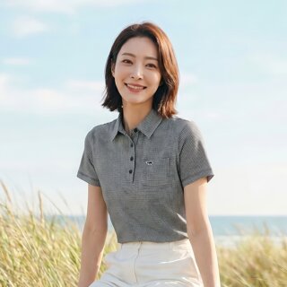[PAT] 마이크로 체크 폴로 티셔츠_FM45131