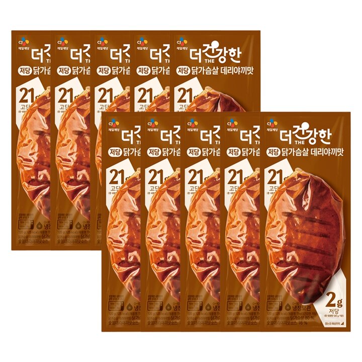 CJ제일제당 더건강한 저당닭가슴살 데리야끼맛 120g x10개
