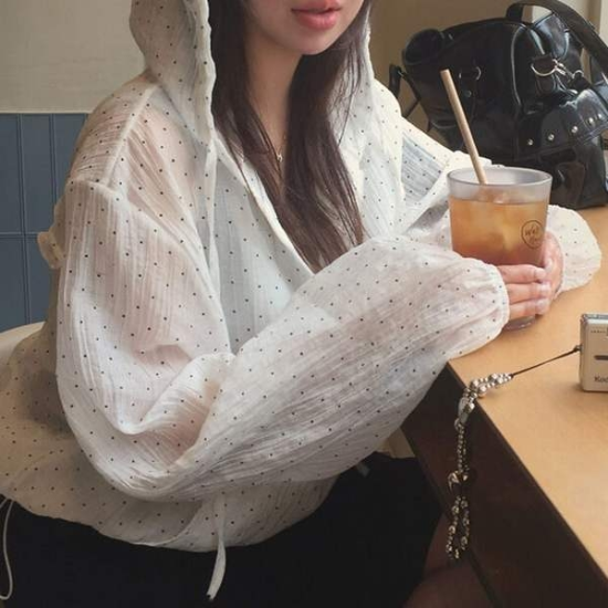 여성 여름 얇은 후드 바람막이 간절기 점퍼 잠바 흰색 간절기점퍼