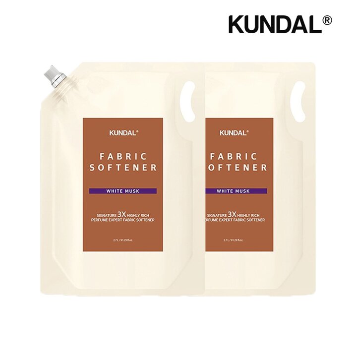 쿤달 시그니처 3배 초고농축 리치 퍼퓸 엑스퍼트 섬유유연제 리필팩 화이트머스크 2.7L x2개