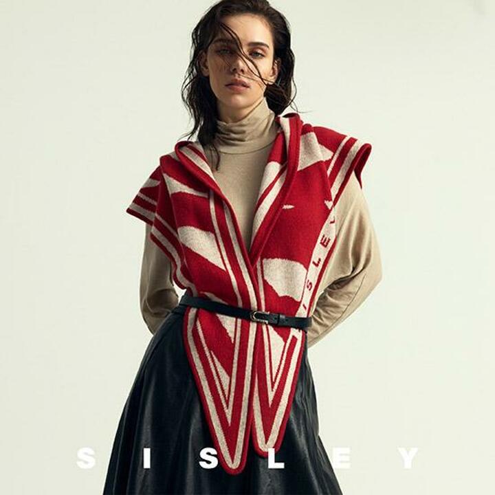 [새해초특가]SISLEY 시슬리 울캐시미어 니트머플러 2SET(머플러,가죽벨트)