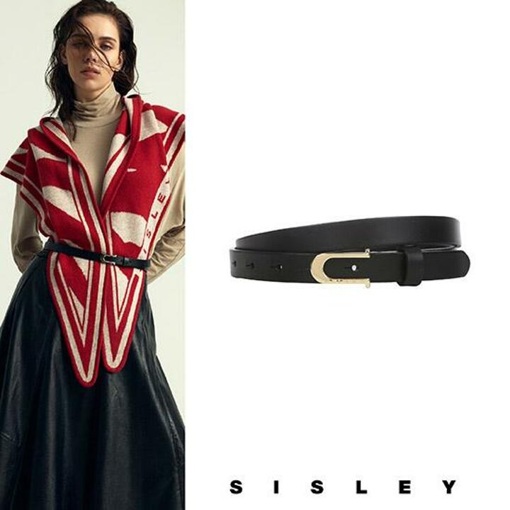 [새해초특가]SISLEY 시슬리 울캐시미어 니트머플러 2SET(머플러,가죽벨트)