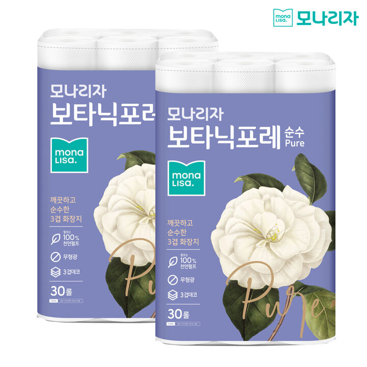 모나리자 보타닉포레 순수 27m*30롤 x 2팩 (천연펄프)