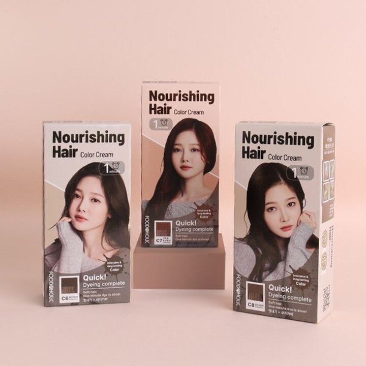 (1+1)푸드어홀릭 1분너리싱 칼라크림 C6밝은자연갈색