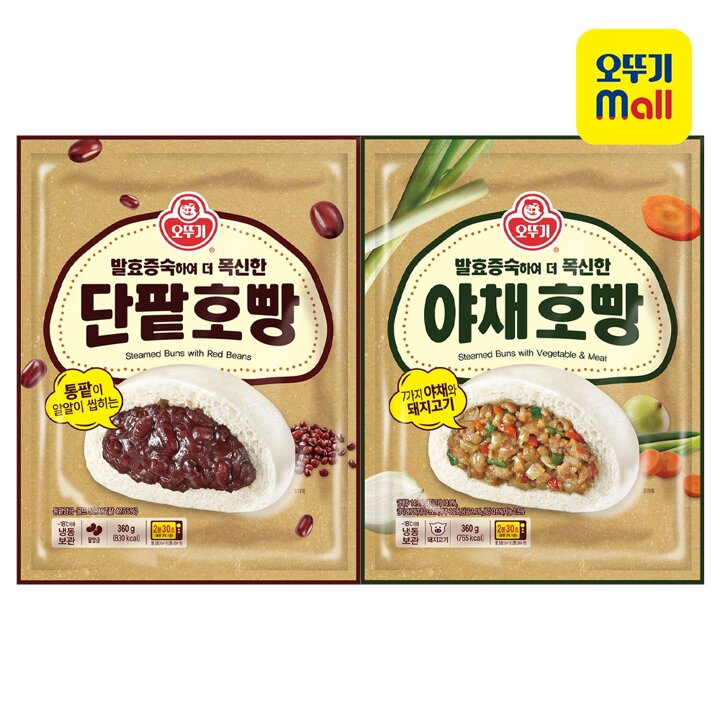 [오뚜기] 발효증숙 호빵 2종 4개 골라담기 (단팥/야채)