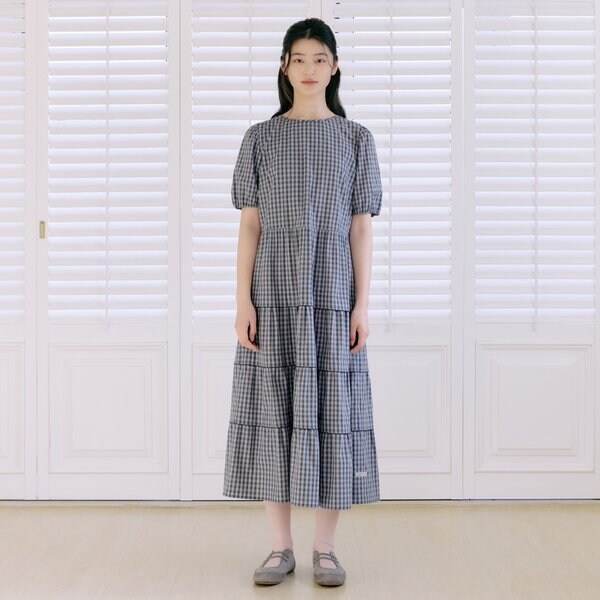 핀코드 디테일 체크원피스 T264MOP286W