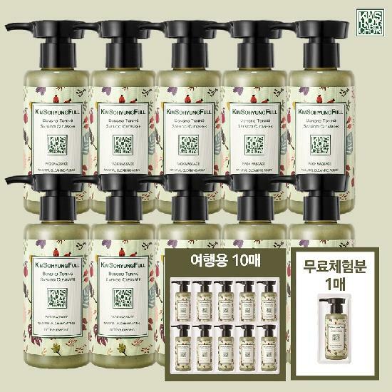 [매니아세트] 김소형 본초 곡물팩 클렌저 10병 세트 (160g*10병+여행용10매+체험분1매)
