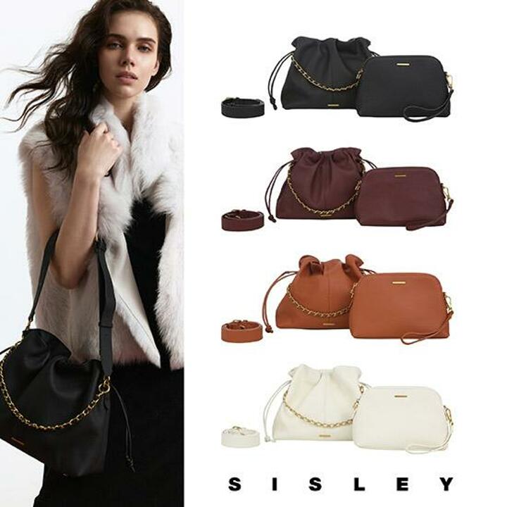 [새해초특가]SISLEY 시슬리 천연가죽 체인 토트백 3종( 토트백,서브백,숄더스트랩 )