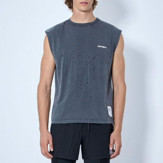 26 FW 새티스파이 MothTech 디스트레스트 머슬 탱크탑 11005 01A05