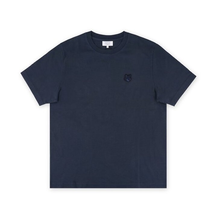 메종키츠네 MM00127KJ0118 P476 남성 볼드 폭스 헤드 패치 컴포트 티셔츠 잉크블루