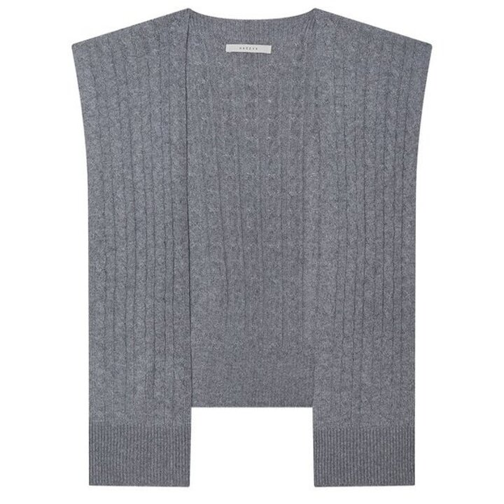(대구신세계)[Cashmere Blended] 그레이 꽈배기짜임 니트 숄 어부바 HIMU5F231G2