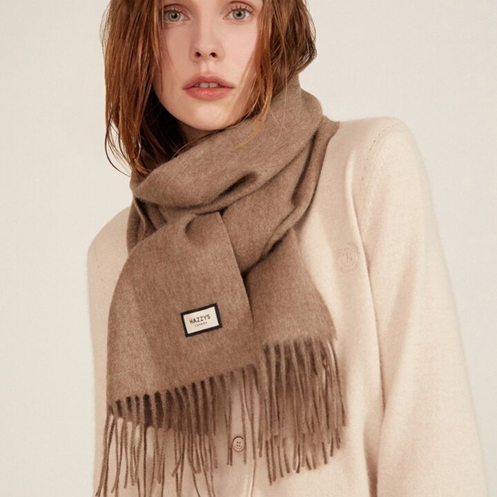 (대구신세계)[Cashmere100퍼센트] 베이지 멜란지 캐시미어 머플러 HJMU5F703I2