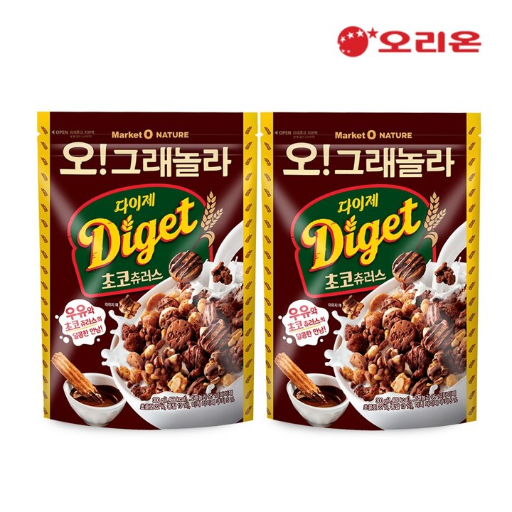 오리온 오그래놀라 다이제 초코츄러스300g x 2개