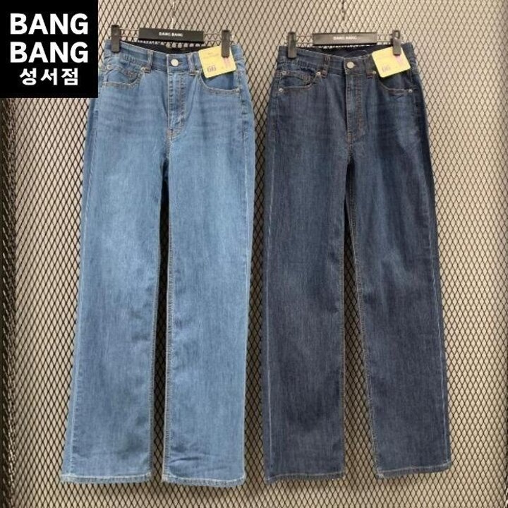 뱅뱅HC04봄초가을여성세미와이드스판청바지간절기인밴드뉴슬림스트레이트일자데님팬츠NQM245