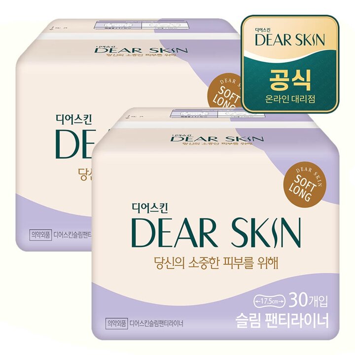깨끗한나라 디어스킨 슬림 롱 팬티라이너 30개입x2팩