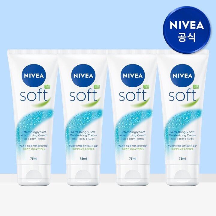 니베아 소프트 리프레싱 모이스춰라이징 크림 75ml 4개