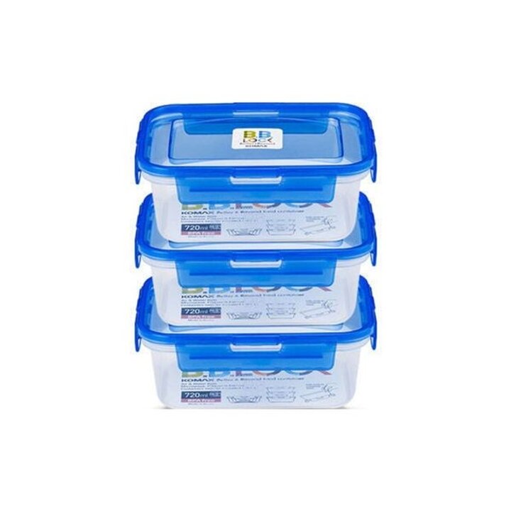 코멕스 밀폐용기 비비락 직2호 720ml 3개입 블루[35162945]