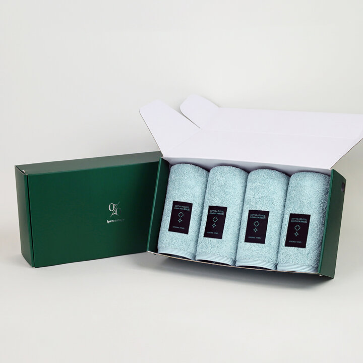 1퍼센테이지 블랙라벨 민트솝 항균200g 타올 4P 선물세트