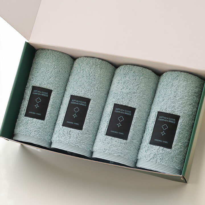 1퍼센테이지 블랙라벨 민트솝 항균200g 타올 4P 선물세트