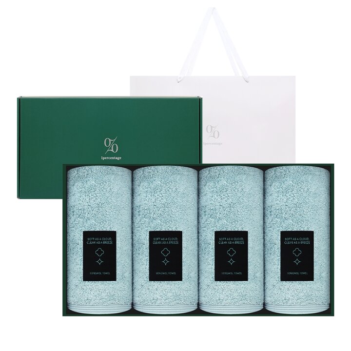 1퍼센테이지 블랙라벨 민트솝 항균200g 타올 4P 선물세트