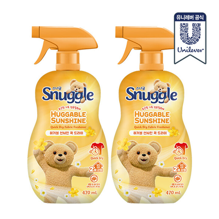 스너글 리뉴얼 섬유탈취제 470ml x 2개 (허거블 선샤인, 멜로우 선샤인 2종)