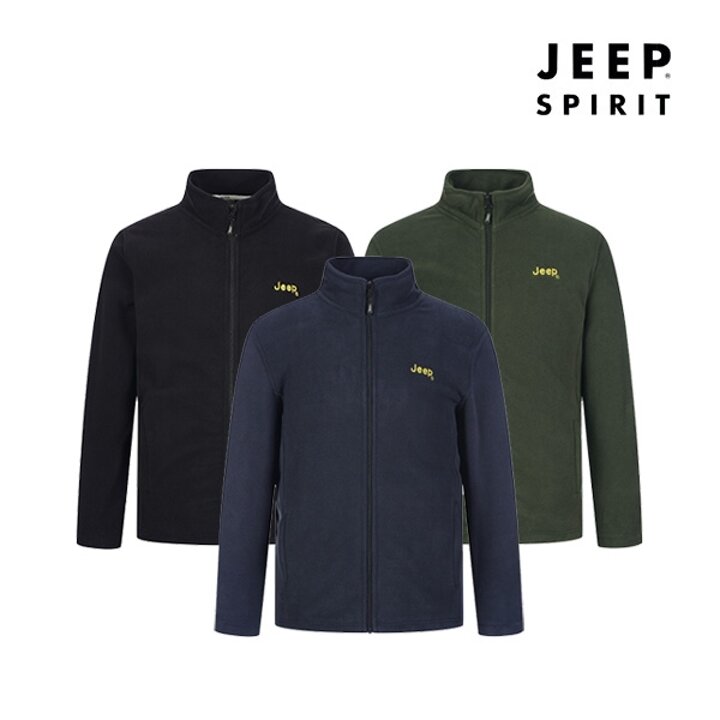 JEEP SPIRIT 겨울 남성 플리스 집업 긴팔 티셔츠 3종택1