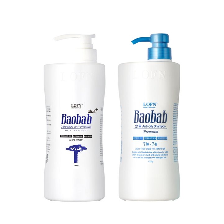 [사은품 트리트먼트 50g 1개 증정]바오밥 LPP 국민 트리트먼트 플러스 1000ml + 지성샴푸 1000ml
