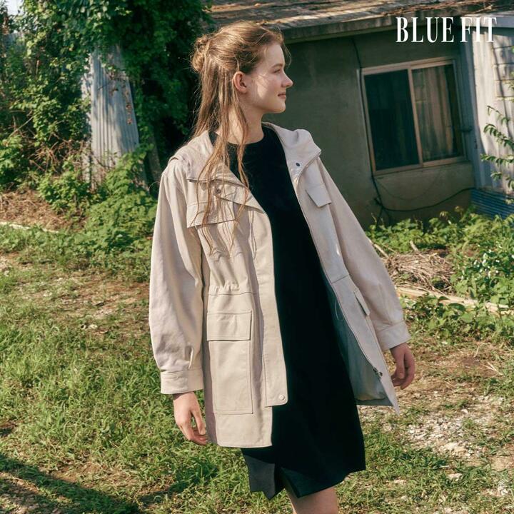[직전가 499,000원→10만원↓] 블루핏X로보 이태리 베지터블 후드 램스킨 하프 코트