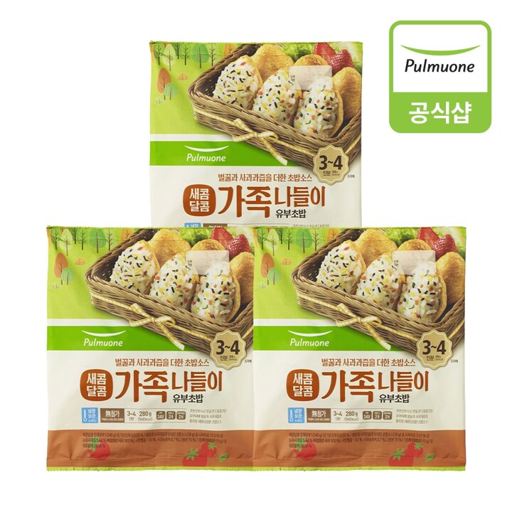 [풀무원] 새콤달콤유부초밥 가족나들이 280g 3개(12인)